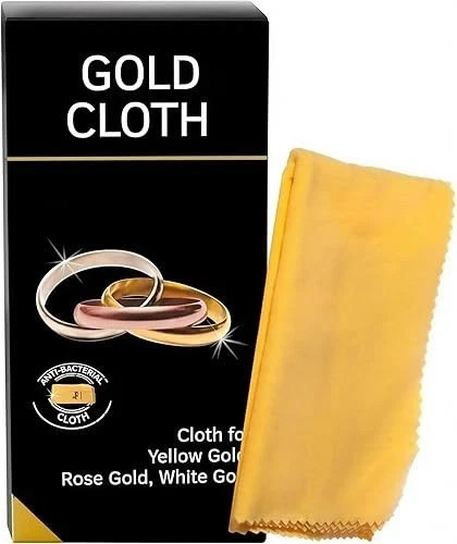 Gold jewellery cleaning cloth - gold,